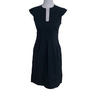 BCBGMaxAzria Cap Sleeve Shirt Dress Black Dress L